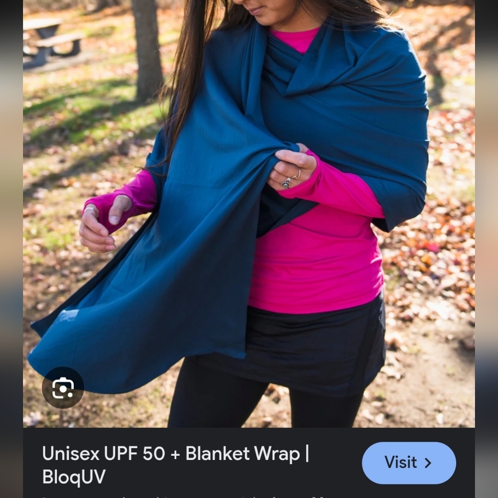 Unisex Bloq-Uv Black Blanket Wrap NWT